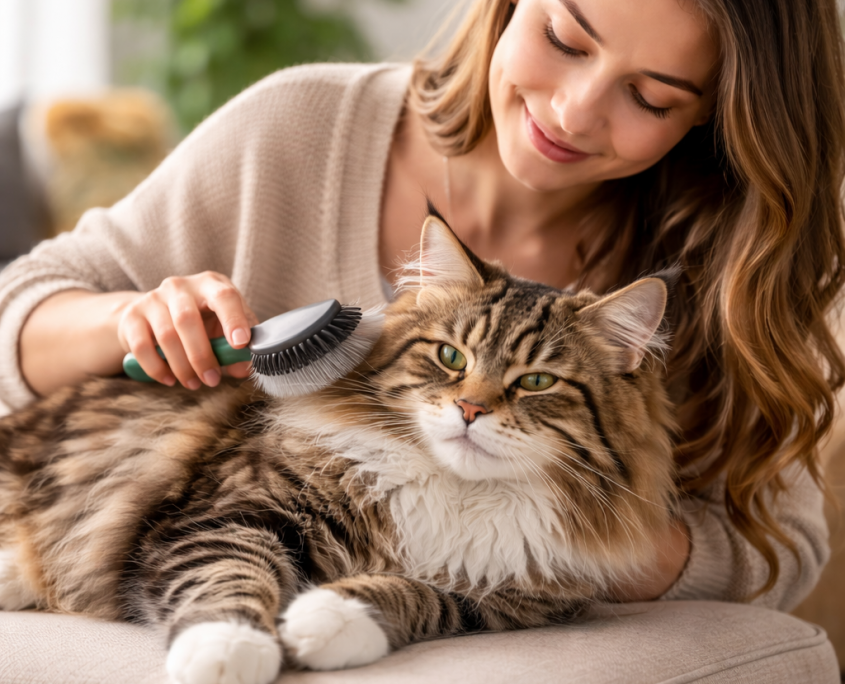 Fellpflege bei Langhaar-Katzen