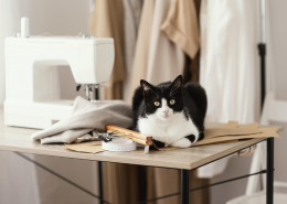 Katzen werfen Dinge vom Tisch