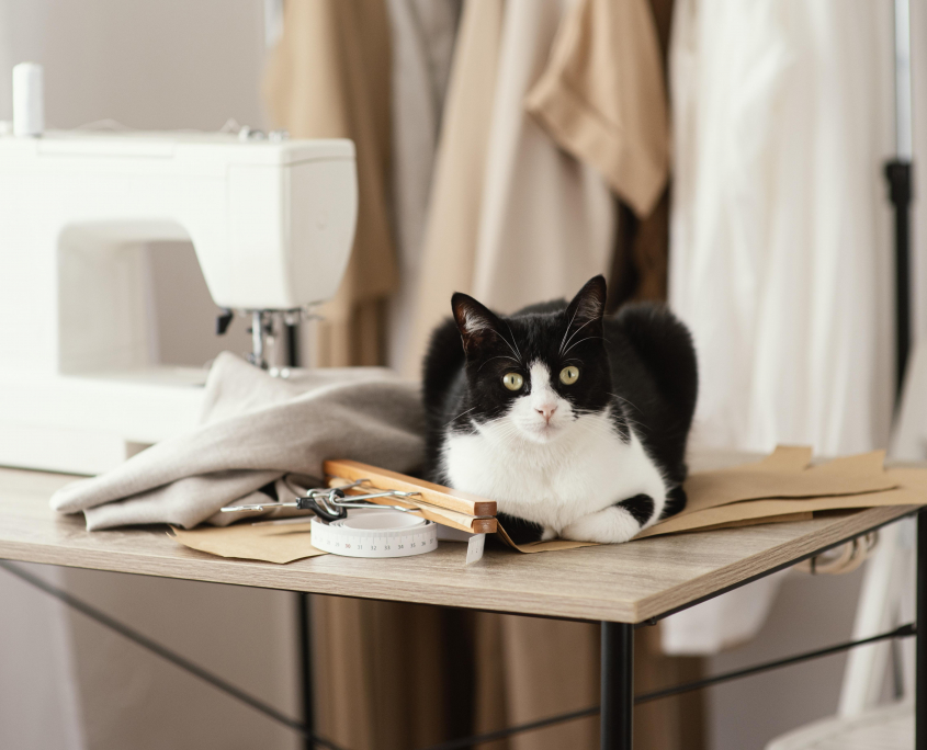 Katzen werfen Dinge vom Tisch